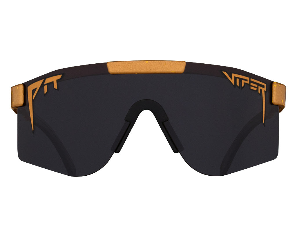 Polarized Double Wide Sunglasses with Kumquat Frame Detailing