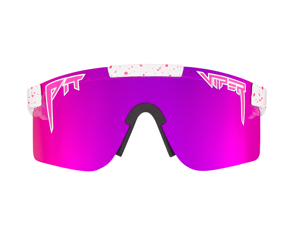 Man wearing The LA Brights Polarized sunglasses with vibrant city background