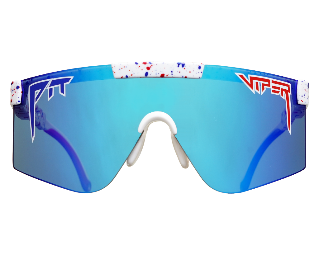 "The Merika Polarized 2000s sunglasses with sleek black frame and mirrored lenses on a white background"