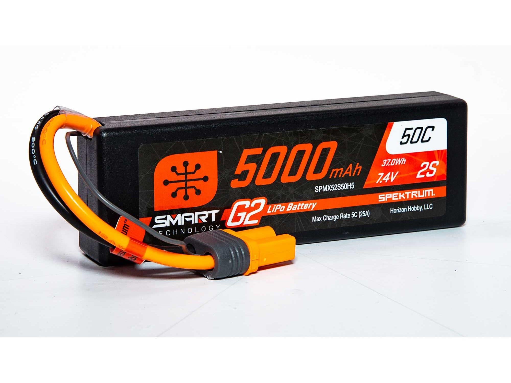 5000mAh 2S 7.4V SMART G2 50C LiPo Battery with IC5 Connector