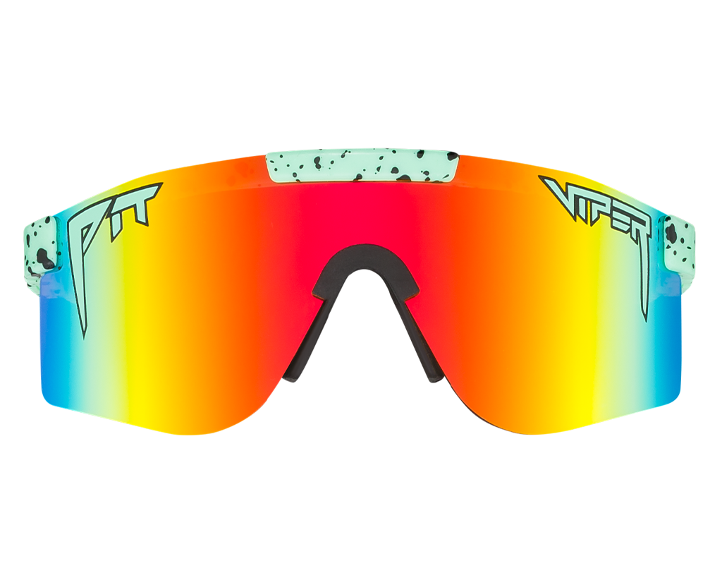 "The Poseidon Polarized Double Wide sunglasses on a white background"