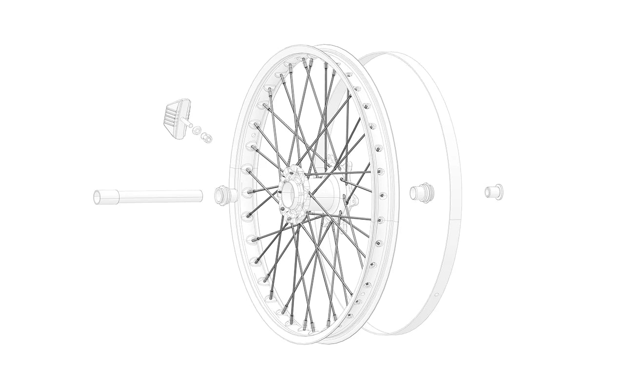 Front wheel spokes for 21"
