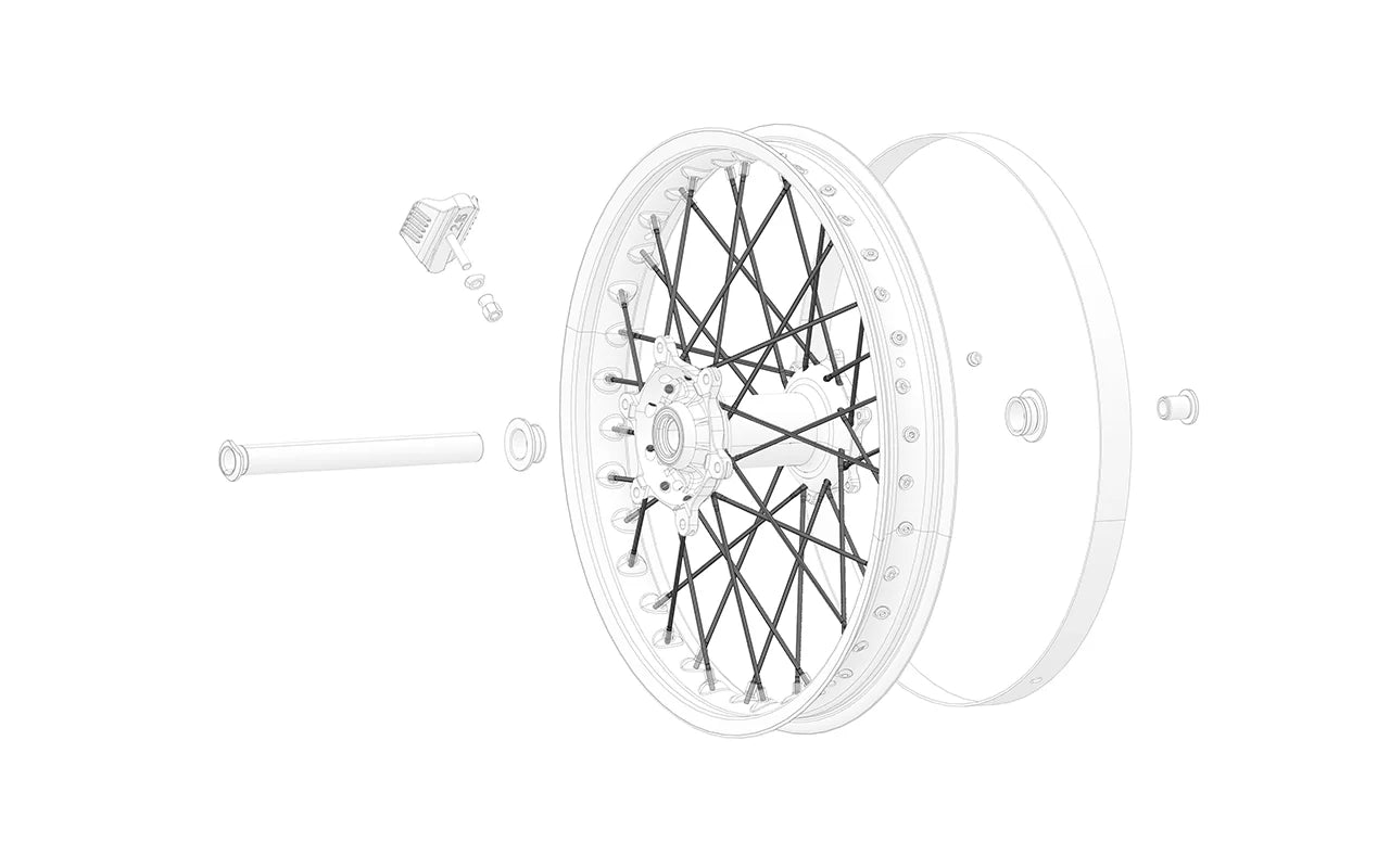 Rear wheel spokes for 18"