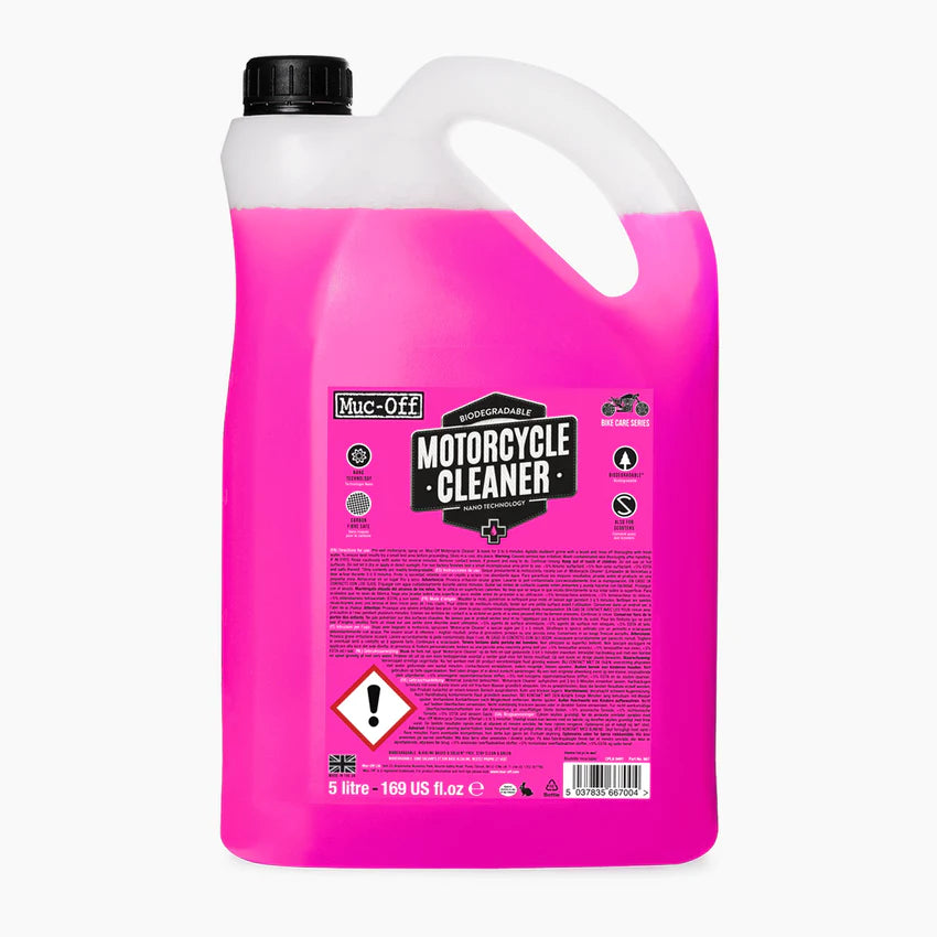 Muc-off Nano Tech Motorcycle Cleaner 5L bottle and brand logo