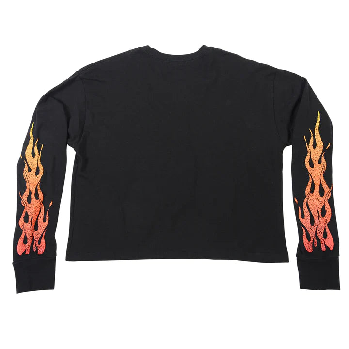 Ricky Women's LS Crop Tee - Black