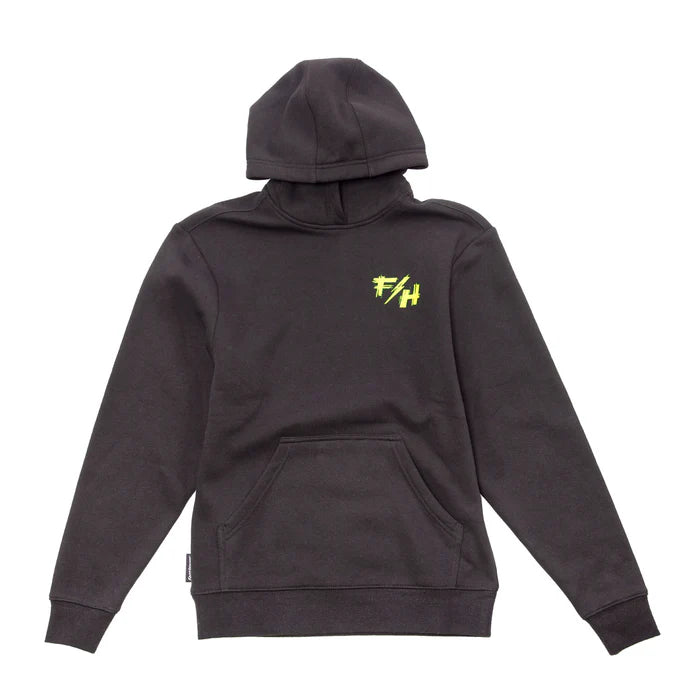 Youth Fray Hooded Pullover - Black