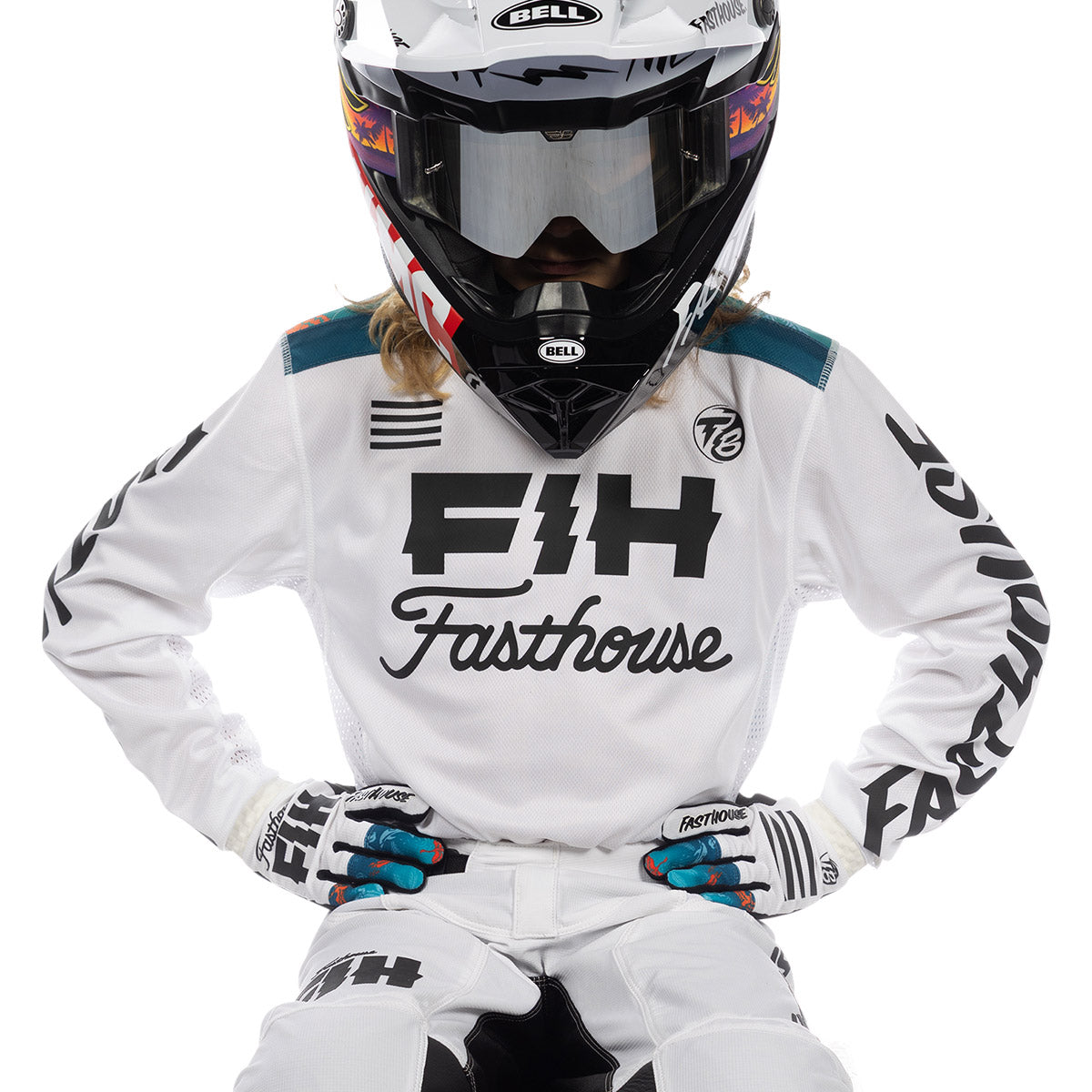 TB Island Hopper Grindhouse Youth Jersey - White - Fasthouse