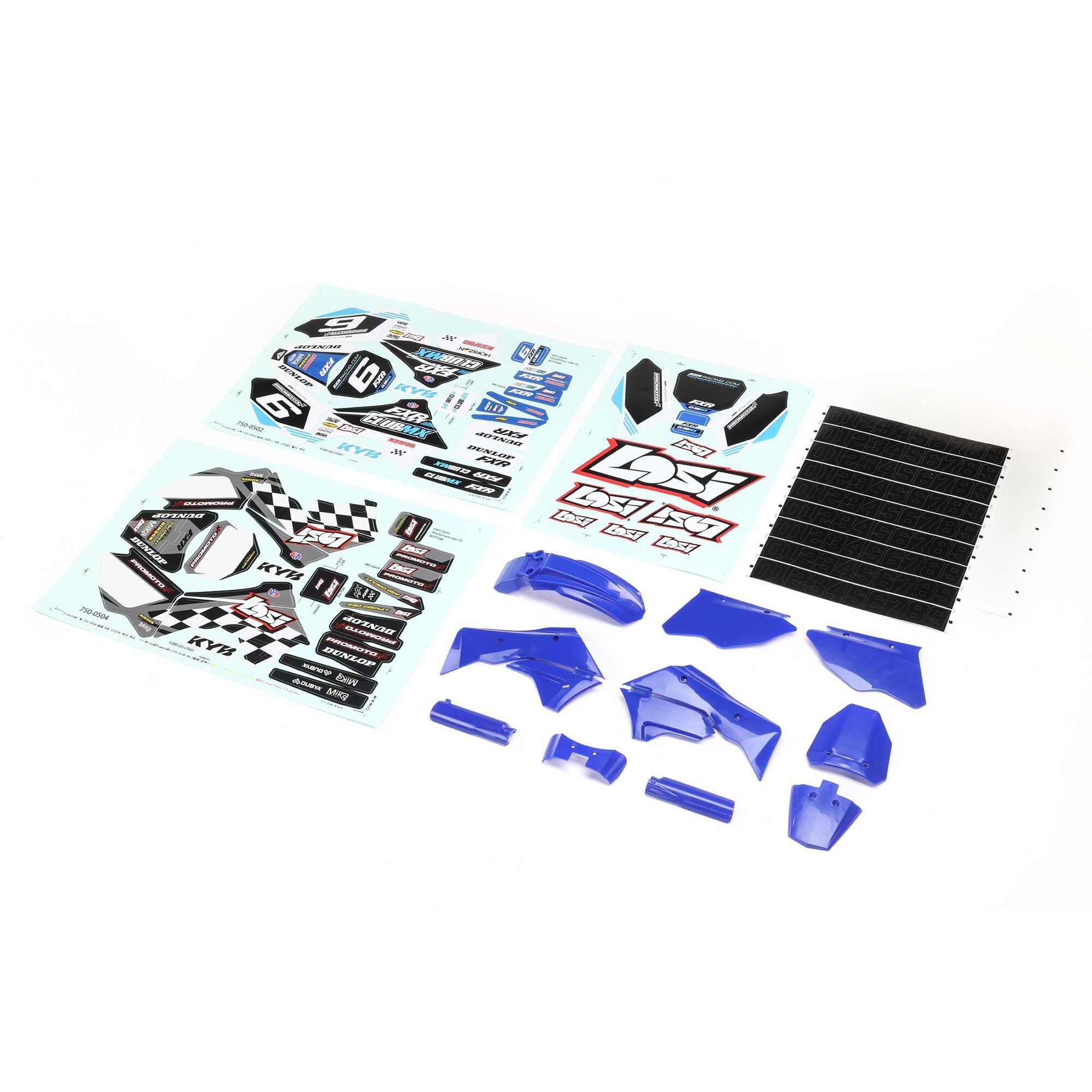 Blue Plastics with Wraps on Promoto-MX Motorcycle