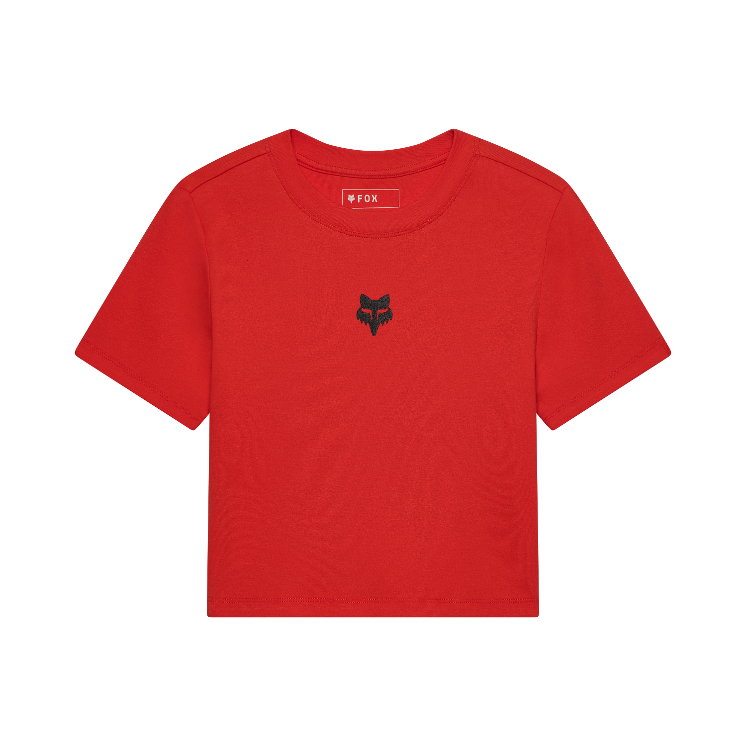 W FOX HEAD RIB  BABY TEE - RED