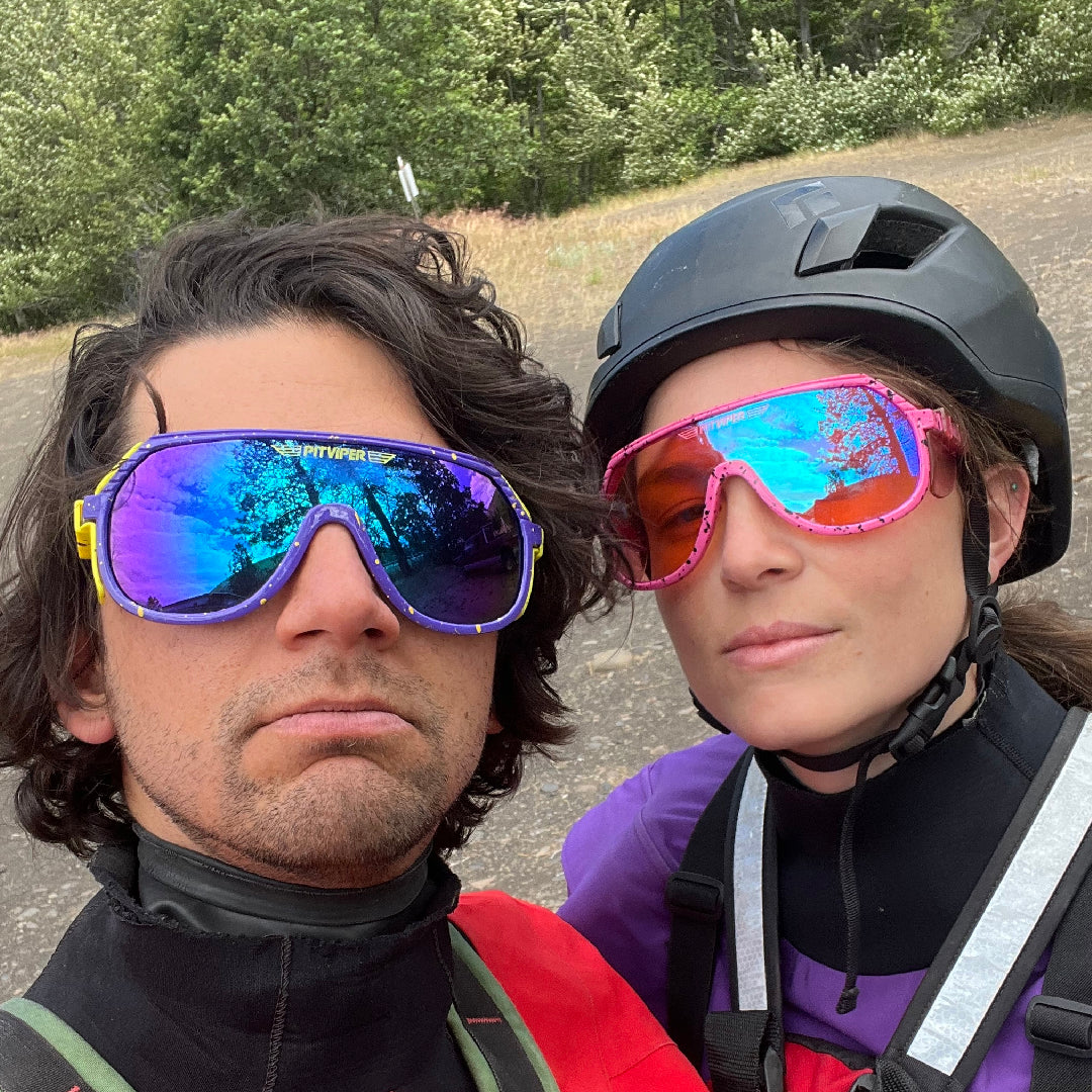 / Z87+ Climax | Man and Woman posing both wearing the Grand Prix from Pit Viper Sunglasses