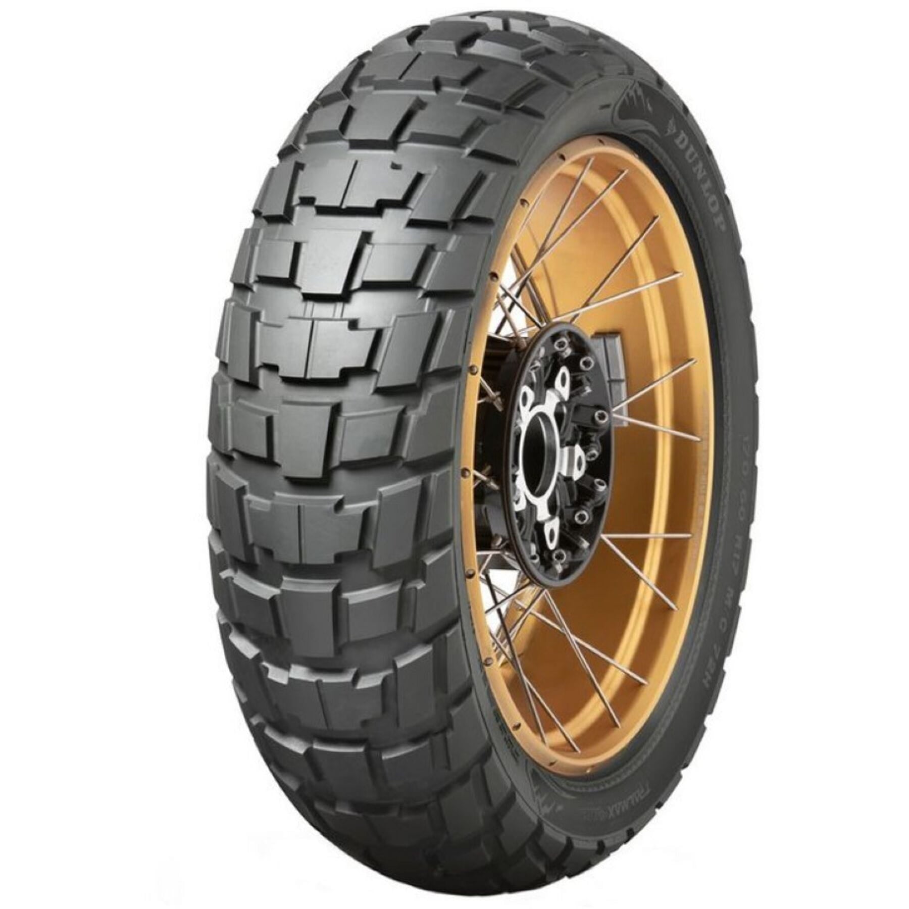 Dunlop Trailmax Raid 50/50 Adventure Tyre 150/70R18 for rear wheel, designed for off-road and on-road performance.