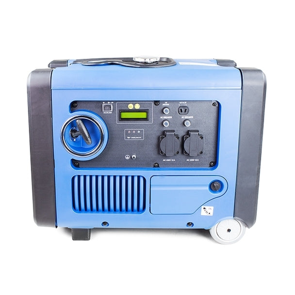 Hyundai 4000W / 4.0kW Portable Petrol Inverter Generator, Remote Keyfob & Electric Start, Wheel Kit & Closed Case Design | HY4500SEI