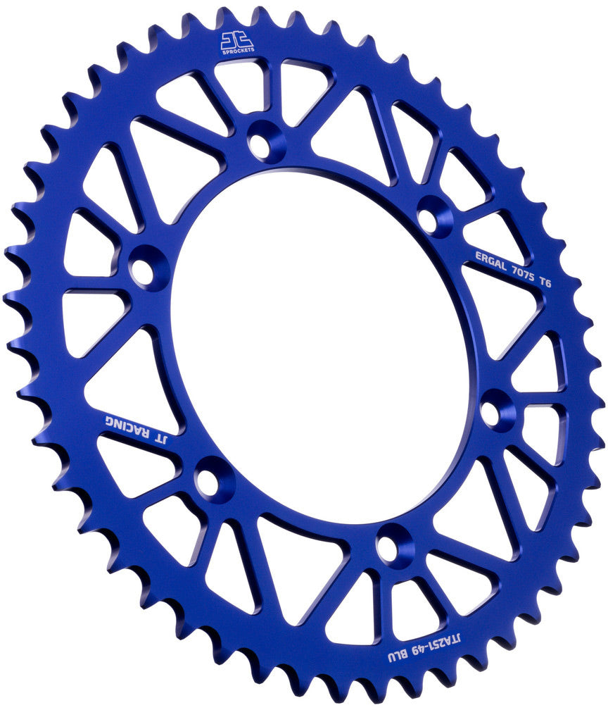 Alloy Rear Sprocket YZ/YZF 99-21 49 Teeth Blue Edition on white background