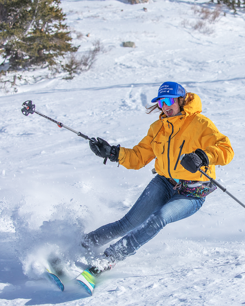 Lifestyle - skier girl snow spray
