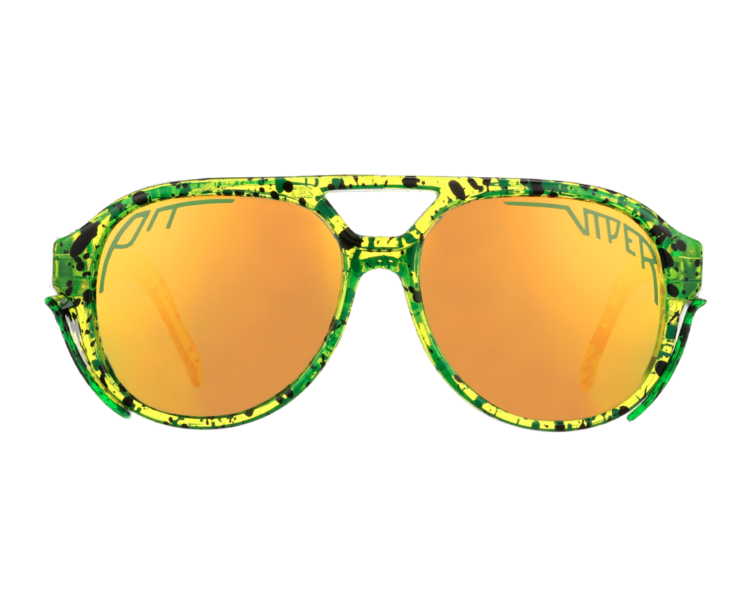 "The Tijuana Polarized Exciters - Stylish sunglasses with reflective lenses on a white background"