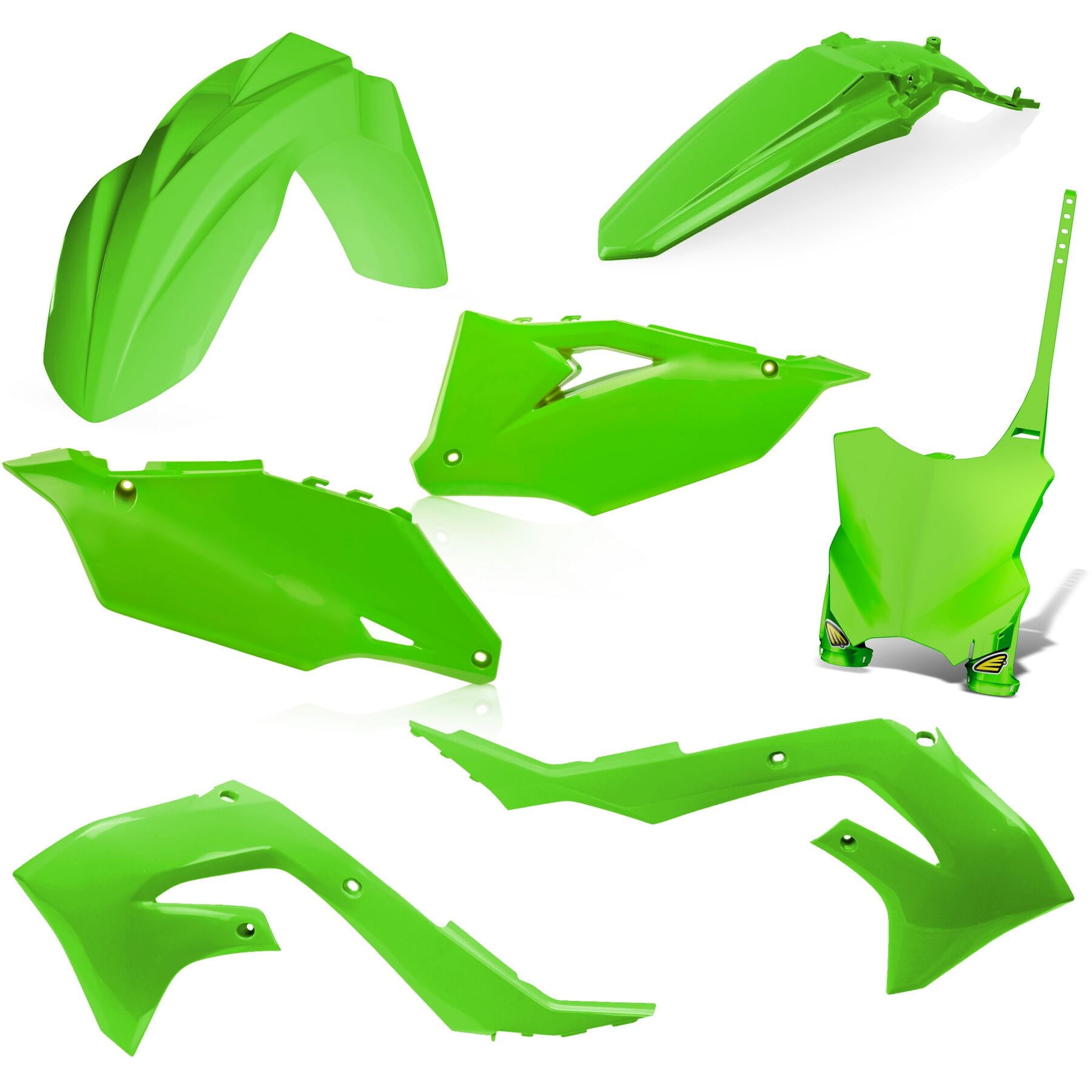 5 Piece Plastic kit for Kawasaki 450 (2019-2023) and 250 (2021-2023) in Green color