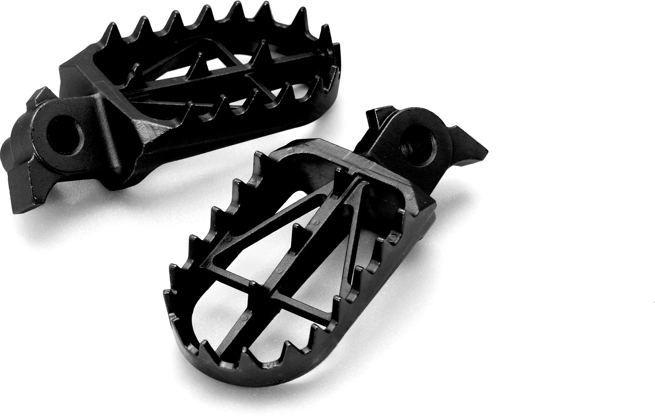 Wide Foot Pegs for KTM 125-500 models 1998-2015 and Husqvarna motorcycles most models 2014-2016, showing enhanced grip and durability