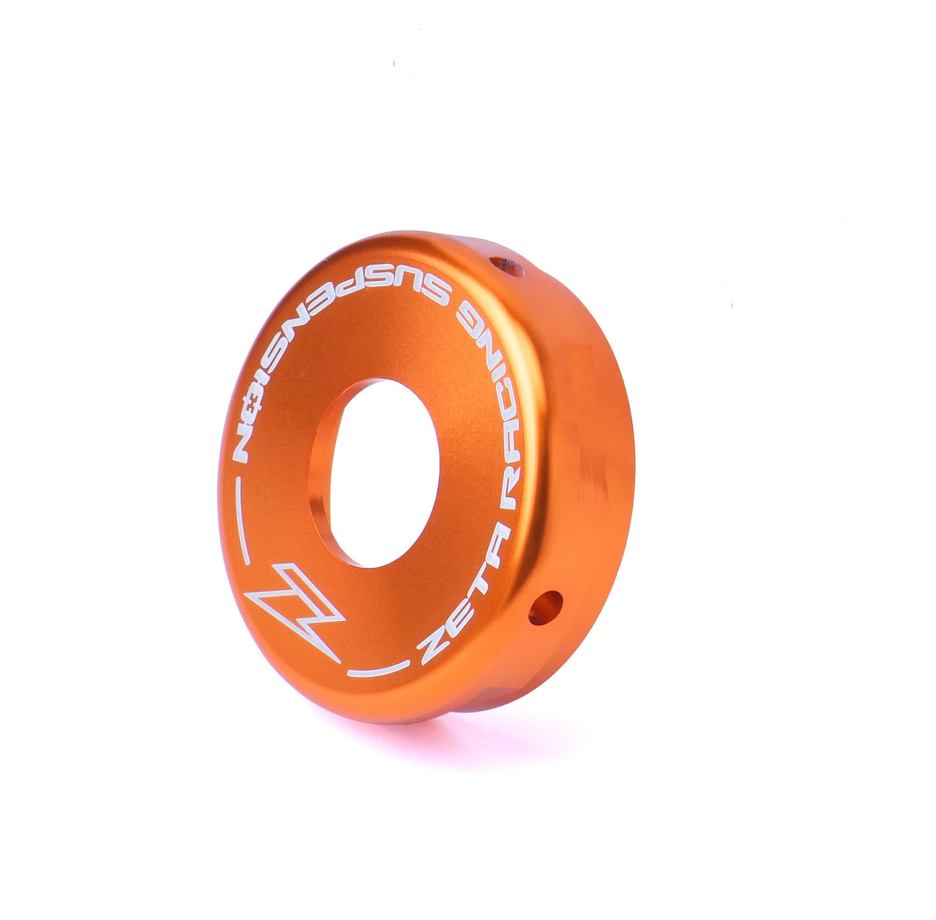 Rear Shock end cap WP 46mm in vibrant orange color, designed for optimal performance in motorcycle suspension systems.