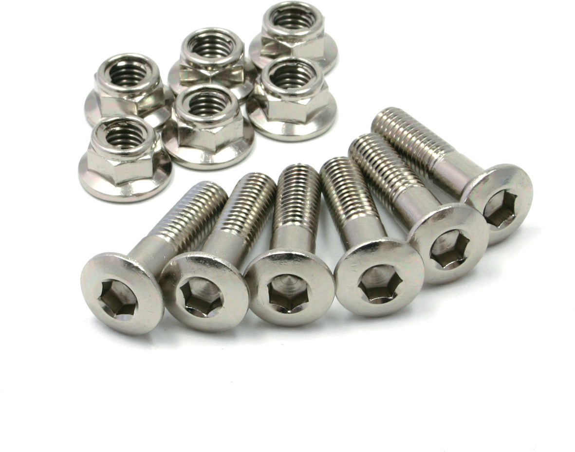Sprocket nut and bolt set designed for all Japanese and KTM bikes, featuring high-quality materials for durability and performance.