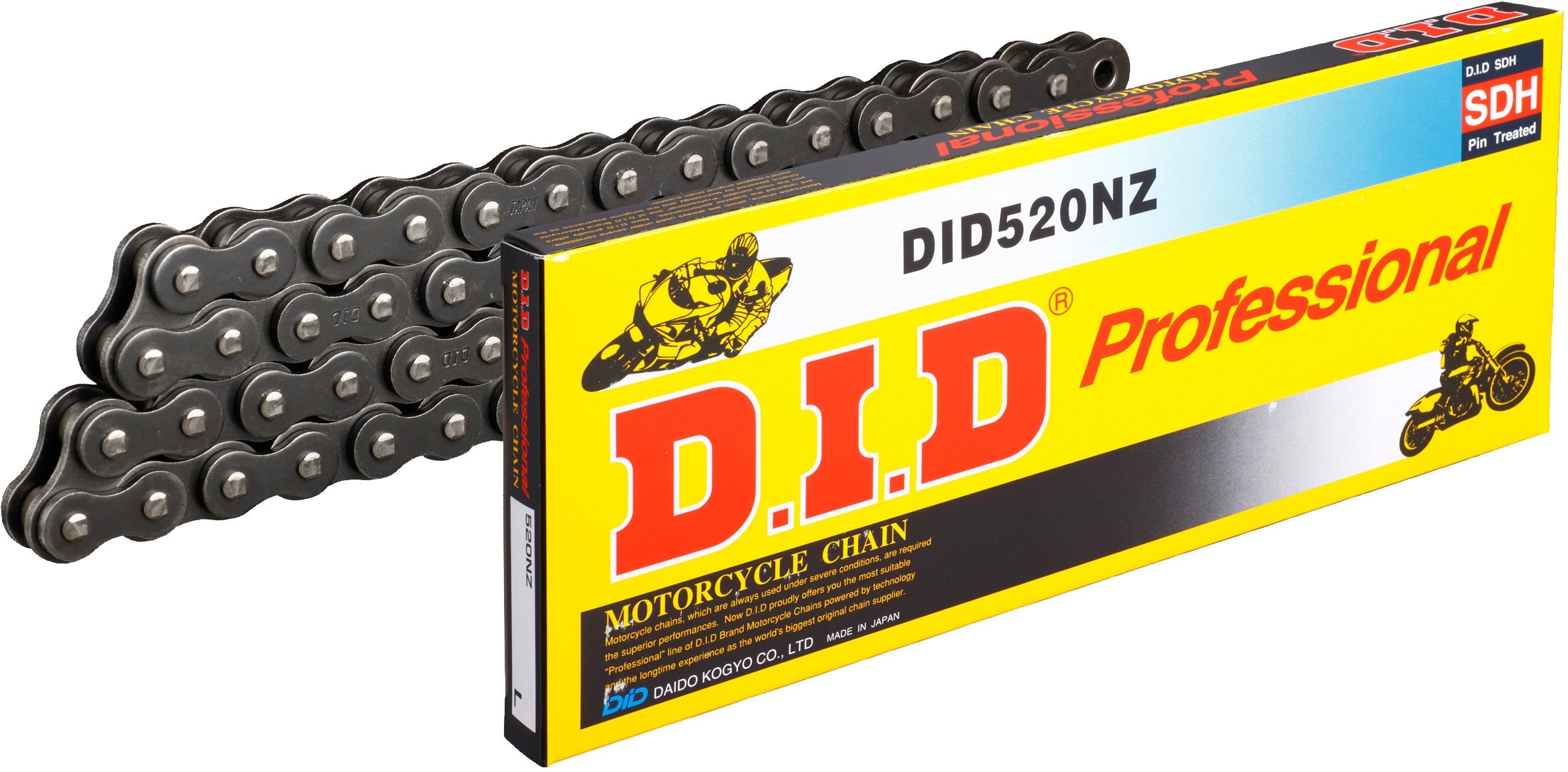 520 NZ Black Chain with 120 links, showcasing a durable and sleek design for enhanced bike performance.
