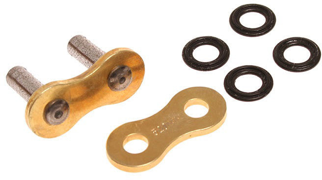 520 ERVT X-Ring Spare Rivet Link in black, designed for high-performance motorcycle chains, showcasing its durable construction and precise engineering.