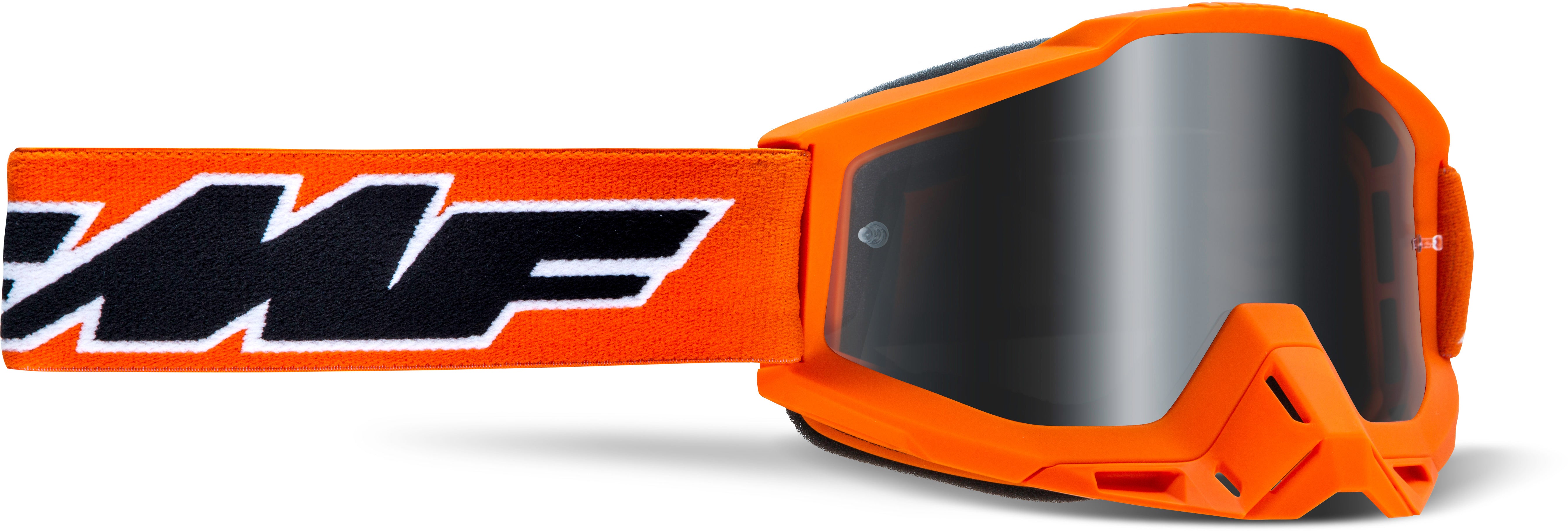 POWERBOMB Goggle Rocket with Orange Mirror Silver Lens on white background