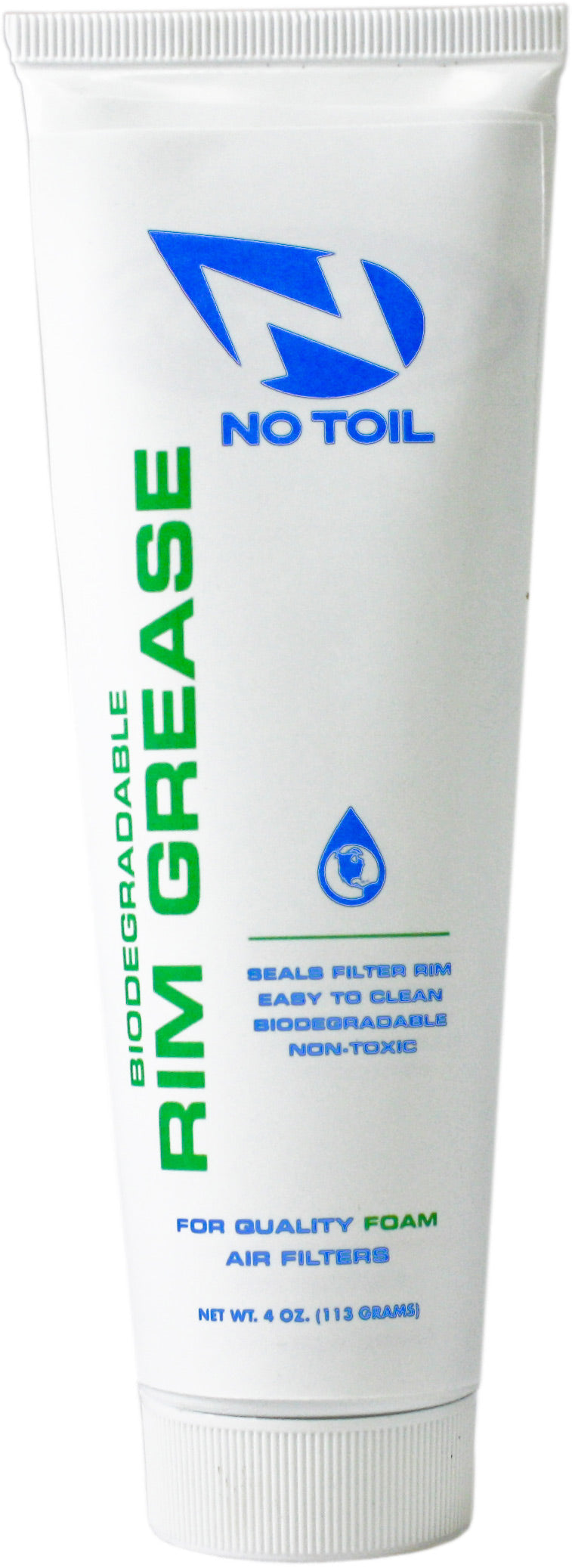 NoToil Rim Grease 4 oz container with a green label showing the product name and logo on a white background.