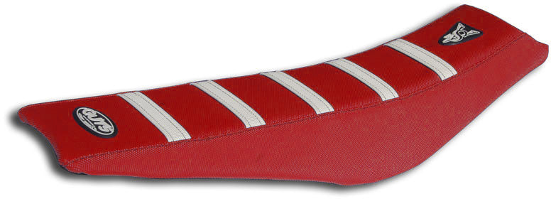 Red and White Ribbed Velcro Seat Cover for Honda CRF250 (2022-2023) & CRF450 (2021-2023) Motorcycle