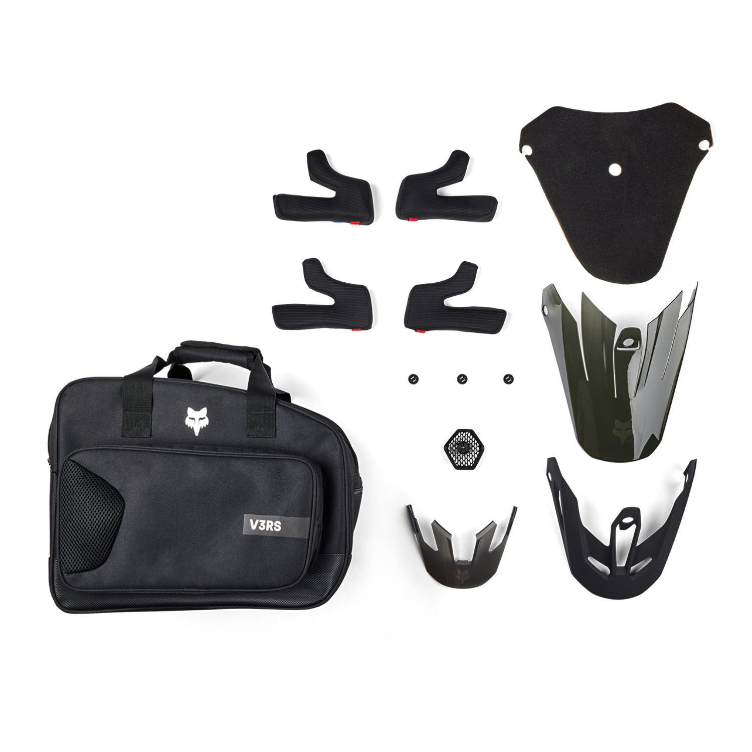 FOX V3 RS CARBON SOLID HELMET - MATTE BLACK