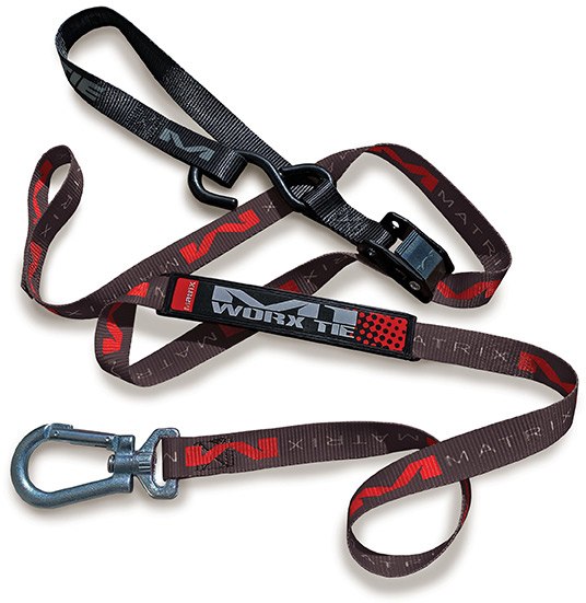 M1.0 Worx Tie Down Set in Black Color with Durable Straps and Metal Buckles for Secure Transport