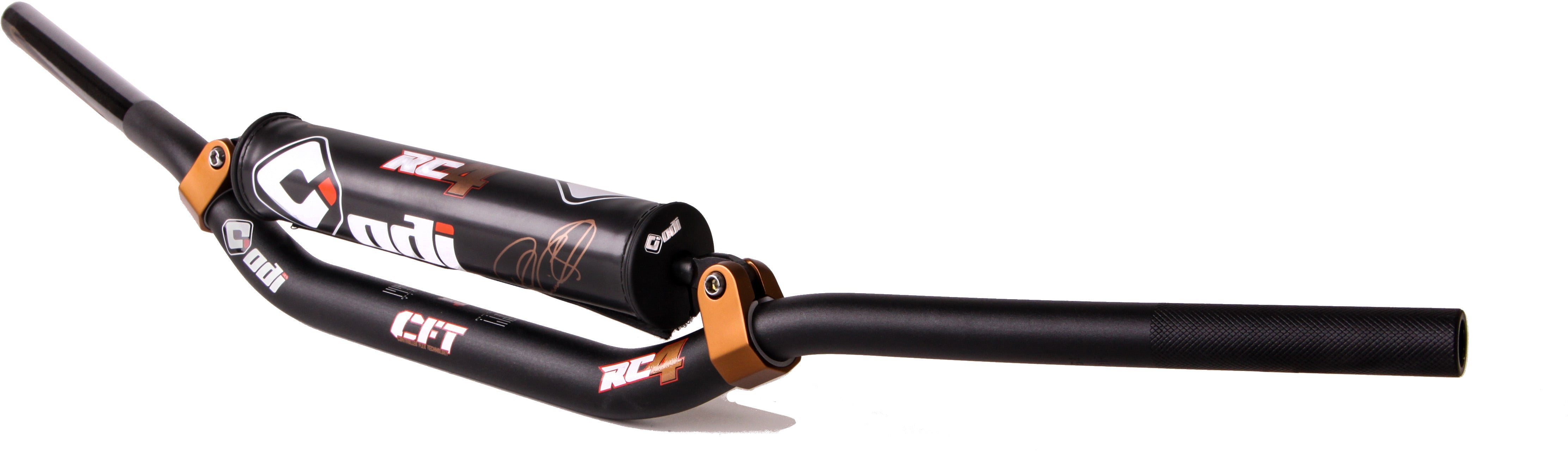 Controlled Flex Technology Handlebar RC Signature bend in sleek black design, showcasing ergonomic shape and advanced flex technology for optimal comfort and performance.
