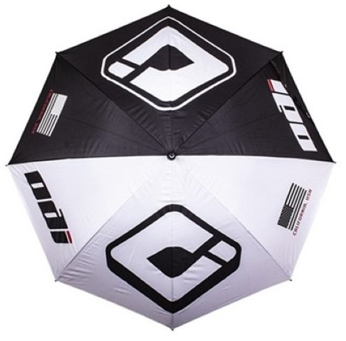Golf Umbrella in Black and White with Lock-On Grip