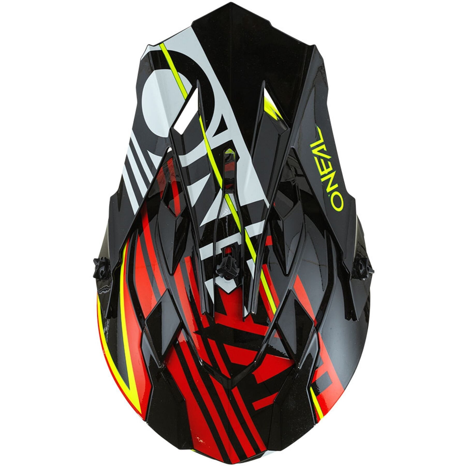 2SRS Helmet Rush V.22 in red and neon yellow, showcasing a sleek design and modern safety features.