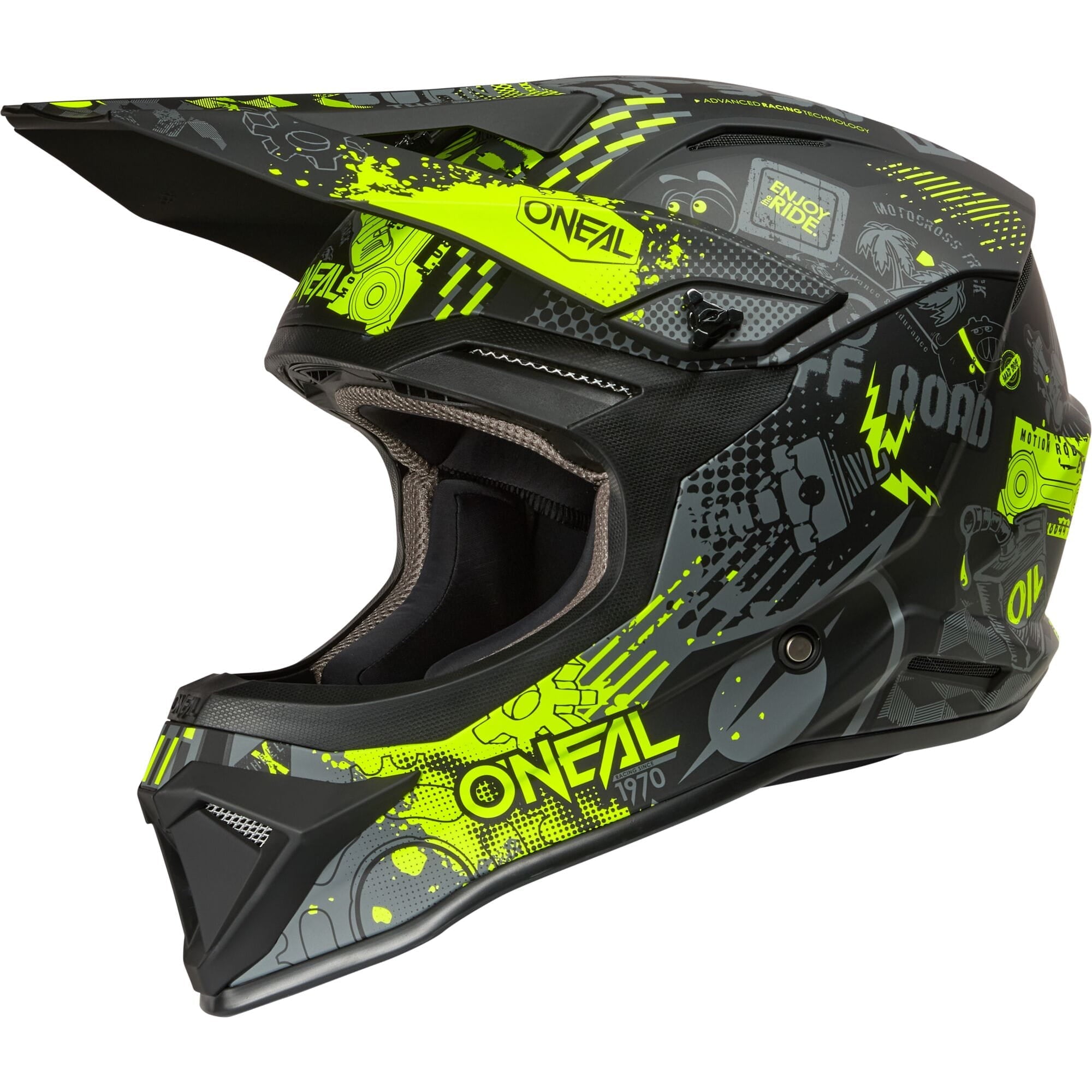 1SRS Youth Helmet VIBRANT - Black/Neon Yellow