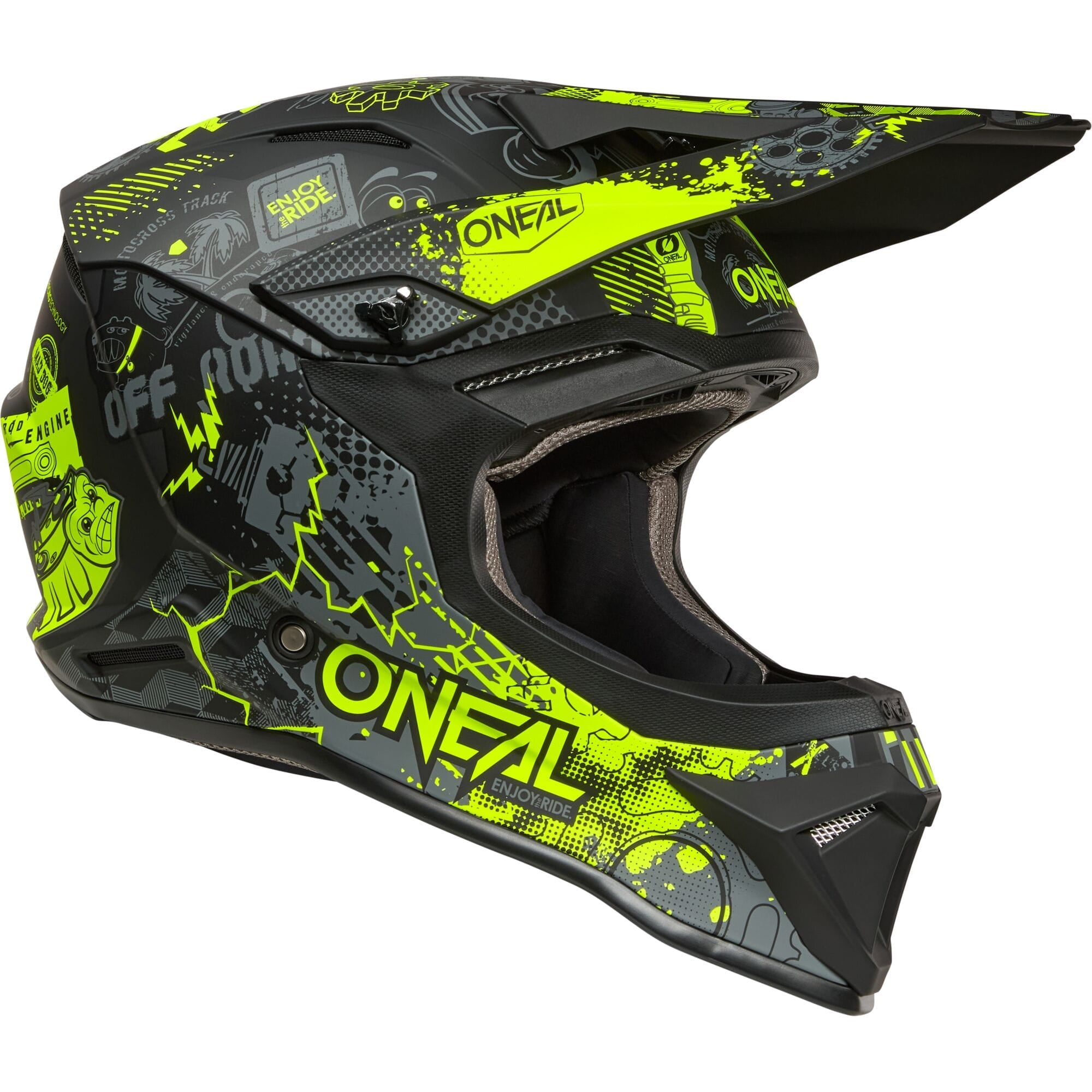 1SRS Youth Helmet VIBRANT - Black/Neon Yellow