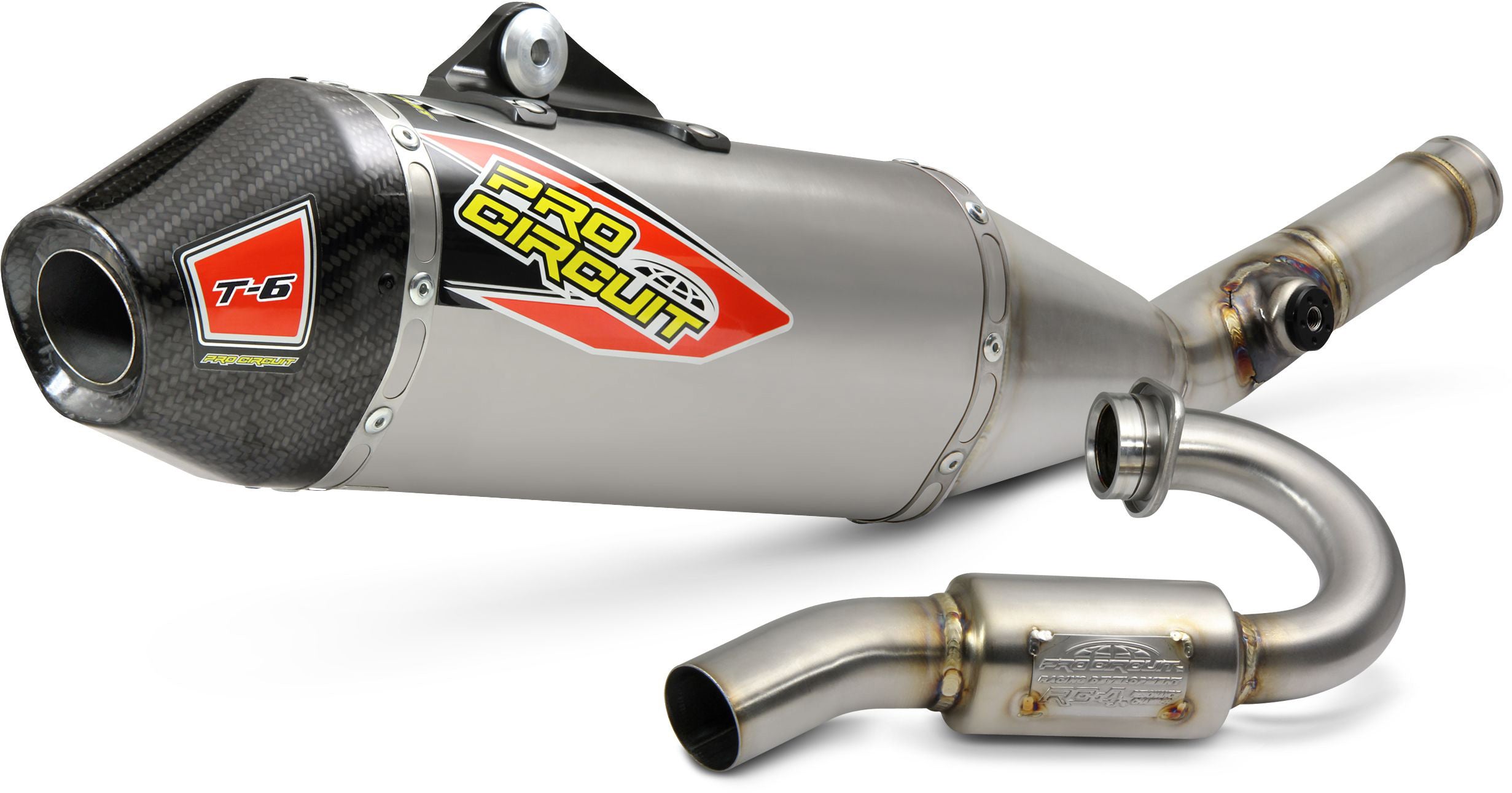 T-6 ACU Stainless system carbon end cap for Kawasaki KXF250 model years 2021 to 2023.