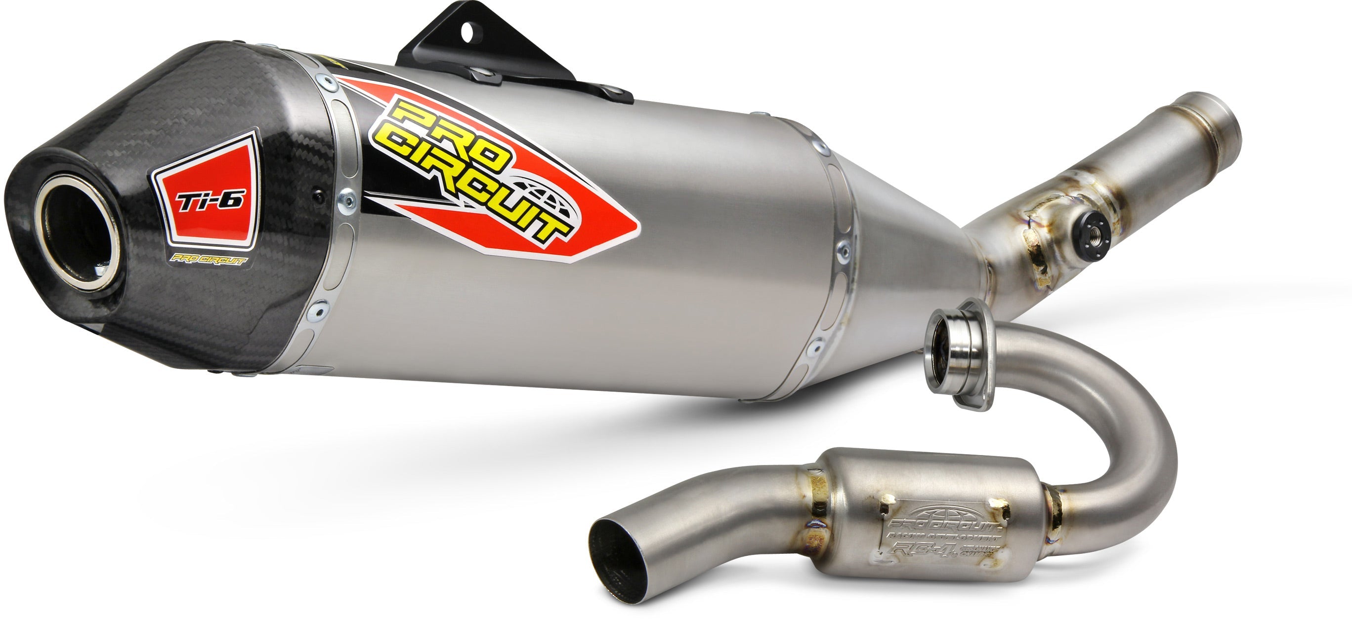 Ti-6 System exhaust with carbon end cap for Kawasaki KX250 2020, showcasing durable titanium construction and sleek design.