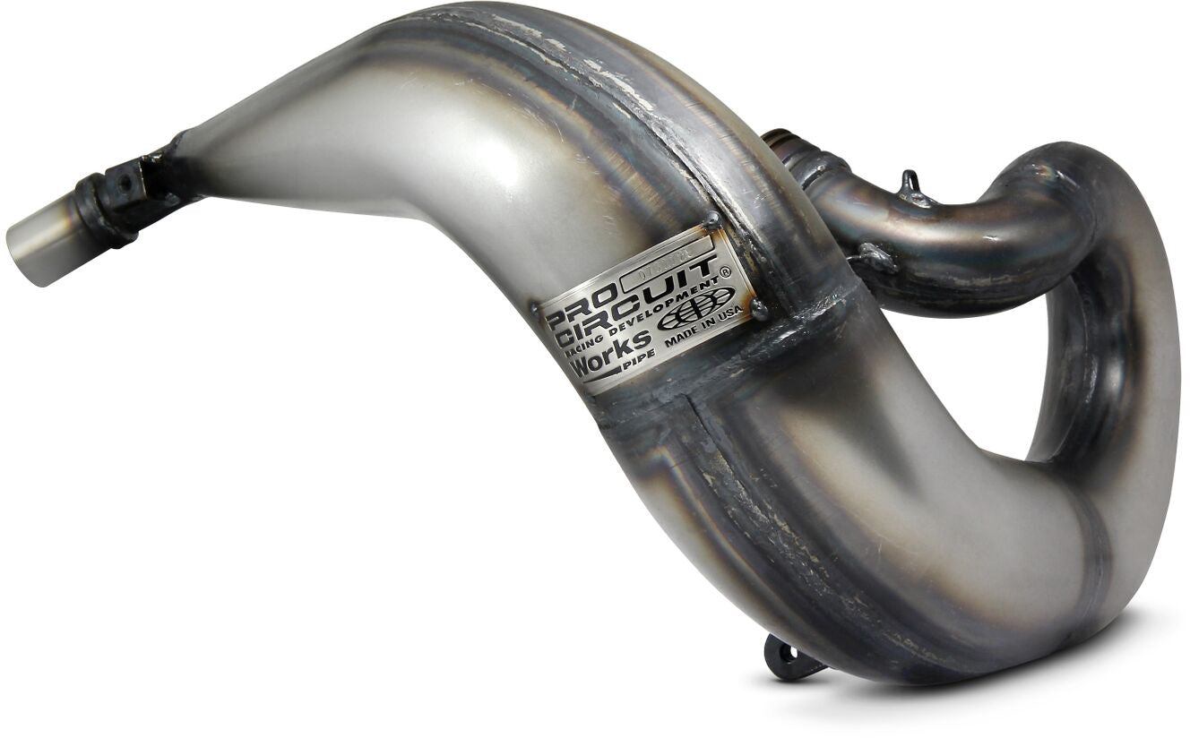 Works Finish pipe for KTM SX250 and SX300 (2017-2018) and Husqvarna TC250 and TC300 (2017-2018) motorcycles.