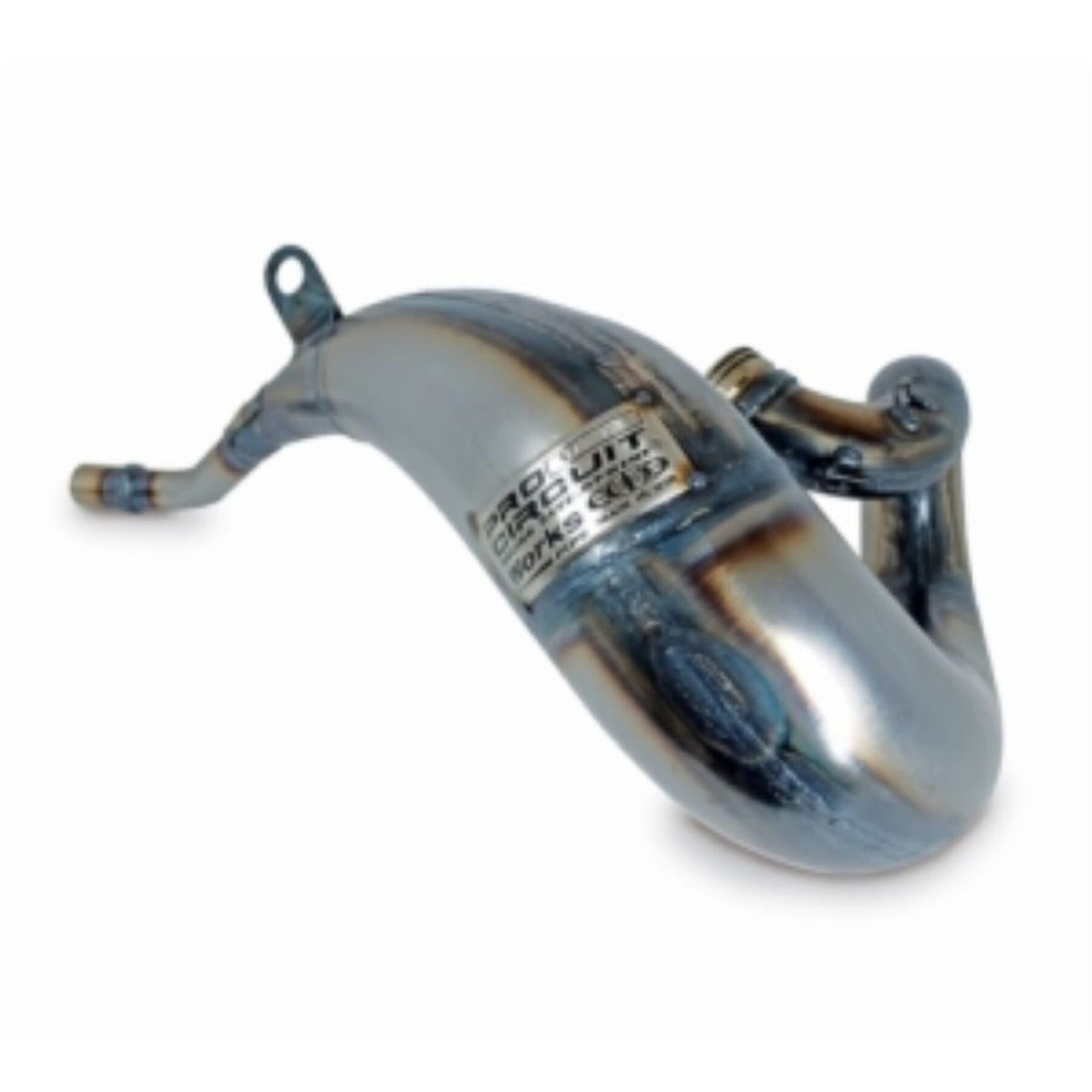 Works Finish pipe for 2023 KTM SX250, SX300 and Husqvarna TC250, TC300 motorcycles, showcasing high-performance exhaust design.