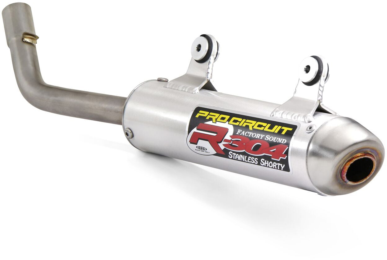 R-304 silencer for Husky TC250 2017-2018 and TX300 2017-2018, showcasing a sleek design and durable construction.