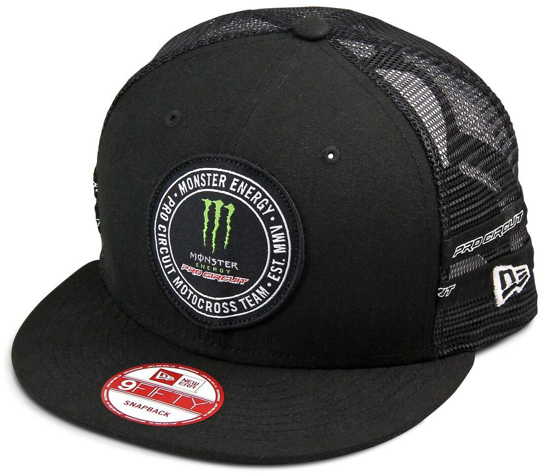 Black Patch Snap-Back Hat on white background