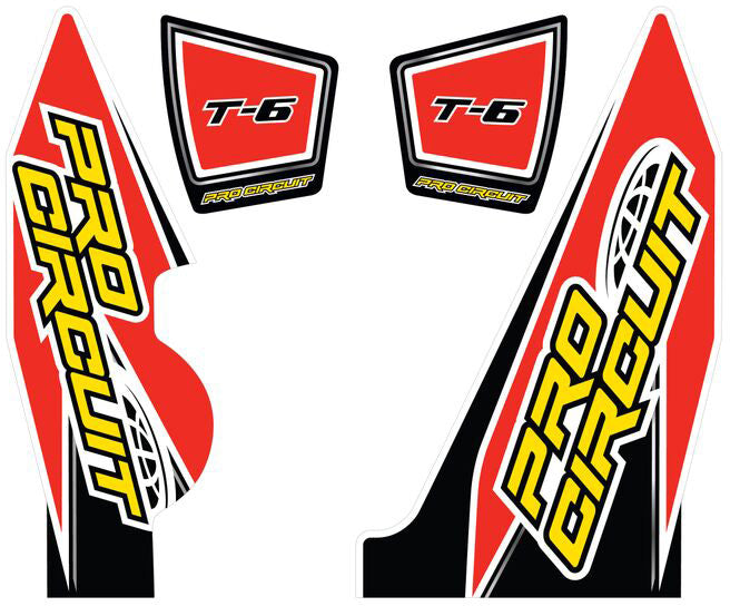 Replacement T-6 wrap and end cap decal for YZ250F motocross bike, showcasing design and fitment.