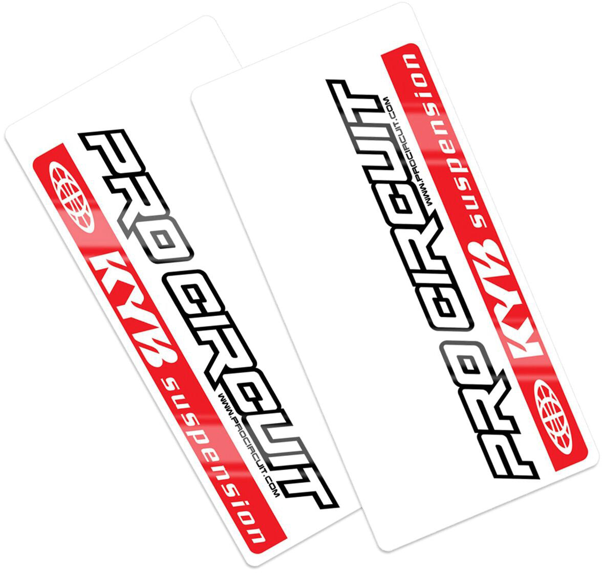 Kayaba Fork decal in red color on a white background