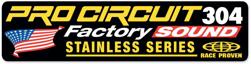 Factory Sound 304 silencer decal featuring a modern design and vibrant colors, perfect for enhancing the appearance of motorcycle or automotive exhaust systems.