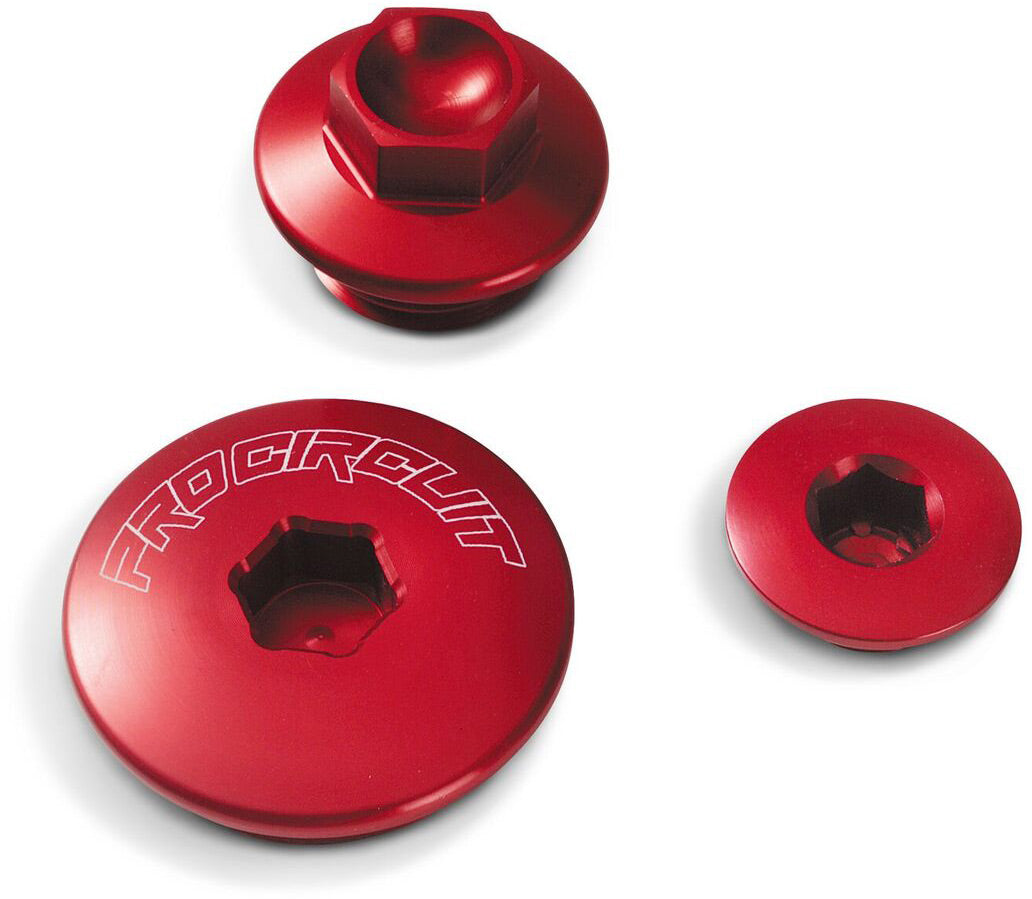 Engine Plug kit containing three plugs designed for Kawasaki KX450F models from 2006 to 2015 and 2019 to 2023, and KX250F models from 2011 to 2023.