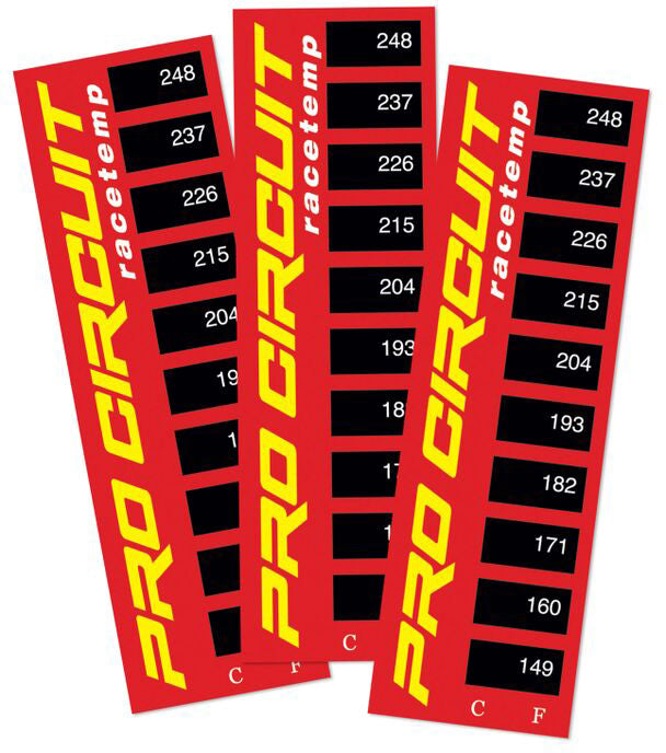 Set of 3 Thermostrips for temperature monitoring in various applications