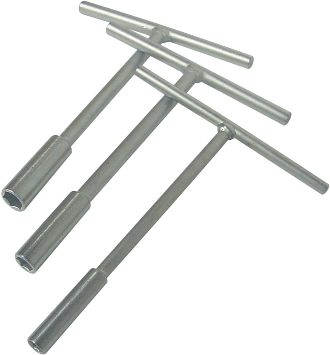 T-handle mini socket set of 3 pieces in sizes 8mm, 10mm, and 12mm displayed on a white background