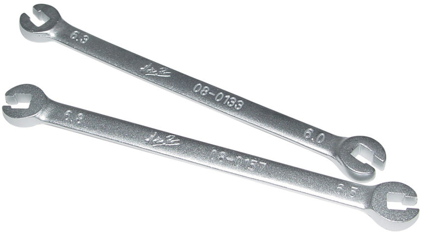 Spoke wrench for bicycle wheels, 6 / 6.3 mm size, made in Japan, showing a sturdy metal design.