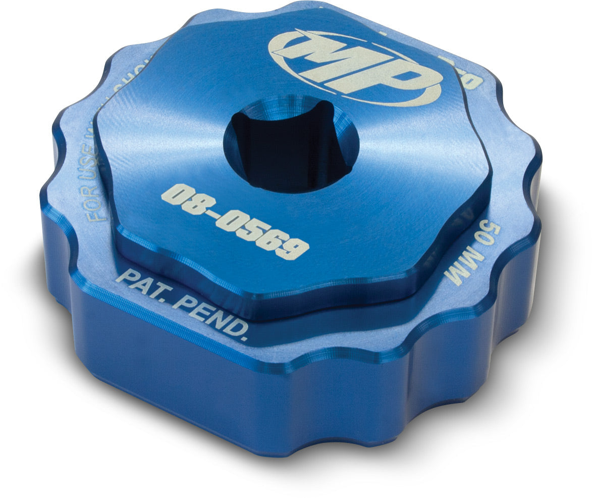 2-Piece fork tool for Showa SFF Air forks 50mm - cap and compression cartridge, designed for precision maintenance and adjustments.