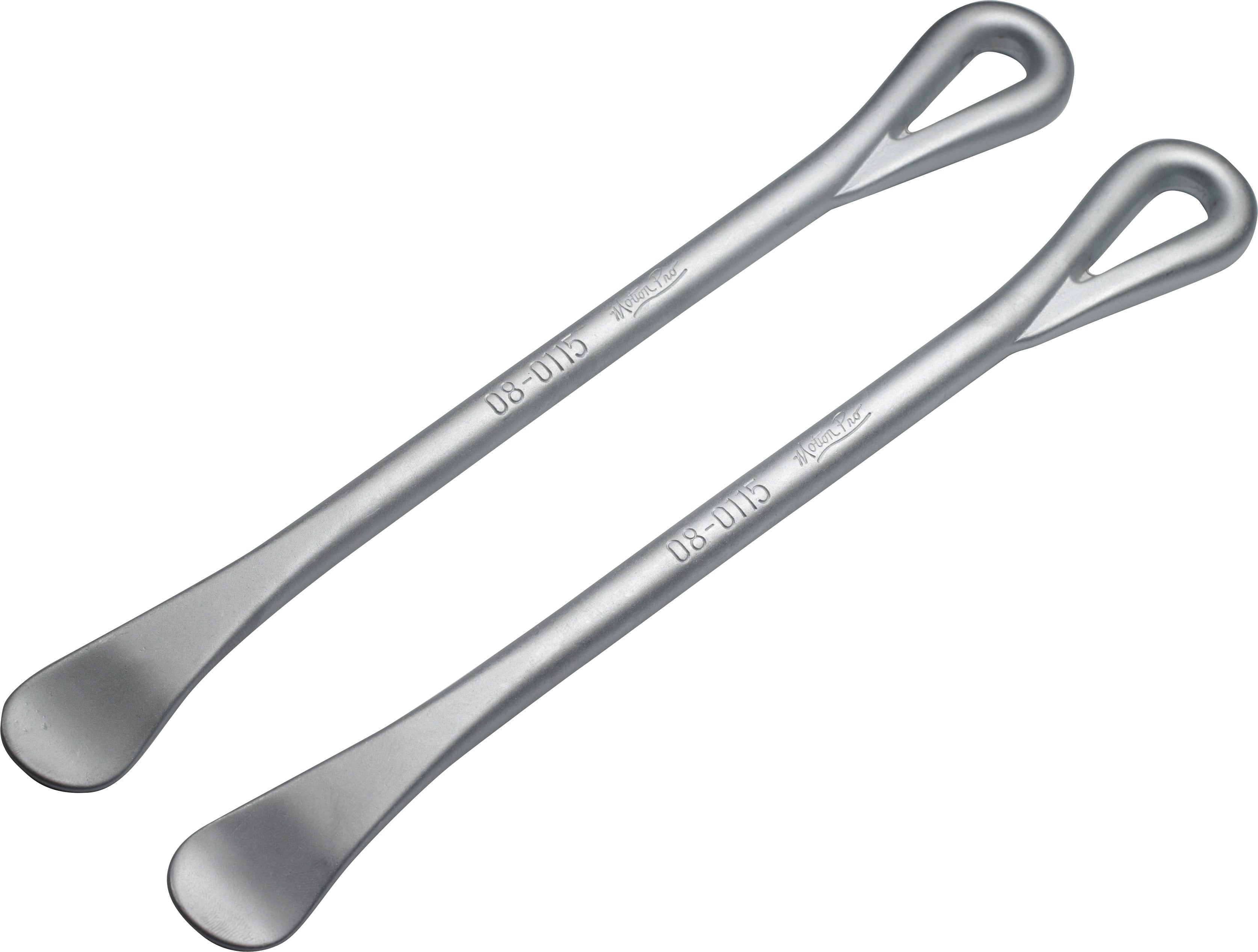 Spoon tyre iron set (pair) on a white background